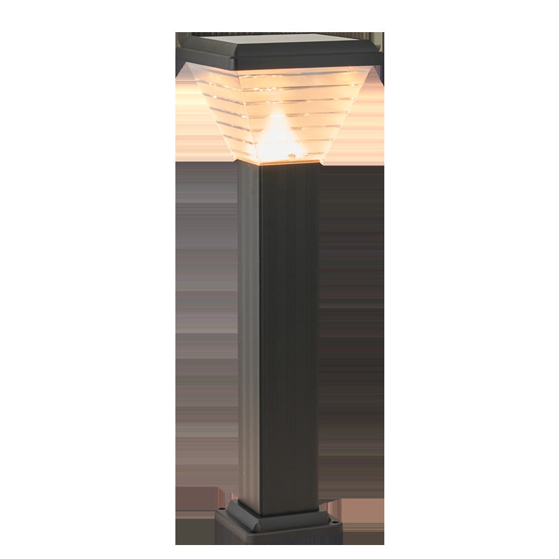 Moderner Minimalistischer Quadratischer Zylinder Solar Wasserdichter ABS PC LED Außenleuchte Für Garten | Karnz