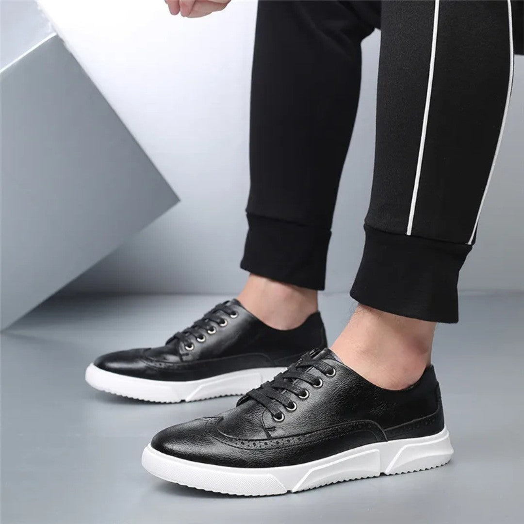 Leder Brogue Sneaker mit Gummisohle