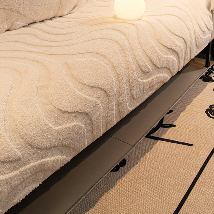 Warme Plüsch Kurvige Jacquard Rutschfeste Sofa-Schutzhülle | Karnz