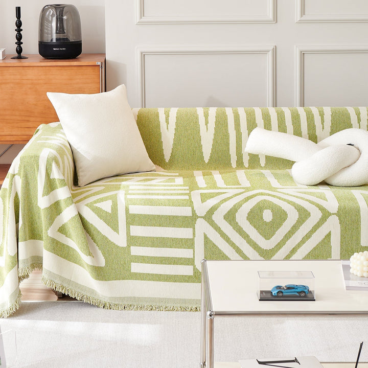 Geometrischer Boho-Stil Sofaüberzug - Modern, Stilvoll & Strapazierfähig Sofa Schutz | Karnz