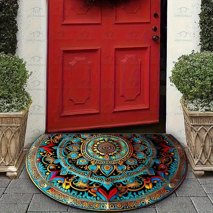 Fußmatte, halbrunder Teppich mit Mandala-Muster