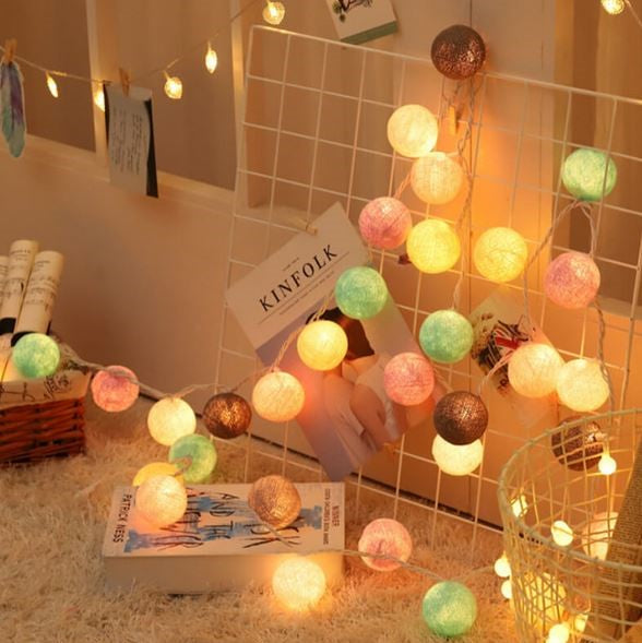 Fröhliche Baumwolle Licht Ball Girlande - LumiBall | Karnz