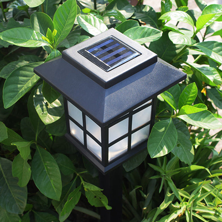 Traditionelle europäische wasserdichte solarbetriebene ABS-PC-Kunststoff rechteckige LED-Landschaftsbeleuchtung für den Garten | Karnz