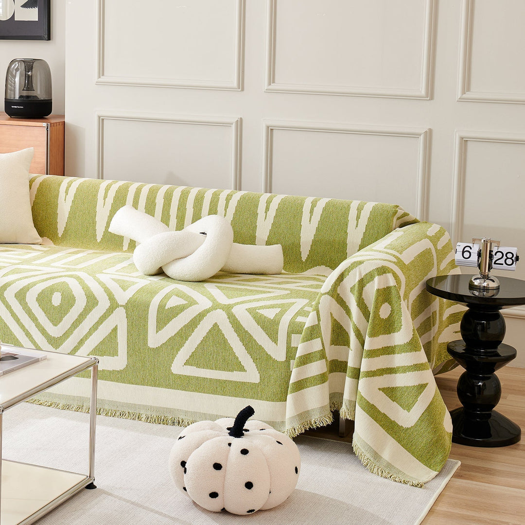 Geometrischer Boho-Stil Sofaüberzug - Modern, Stilvoll & Strapazierfähig Sofa Schutz | Karnz