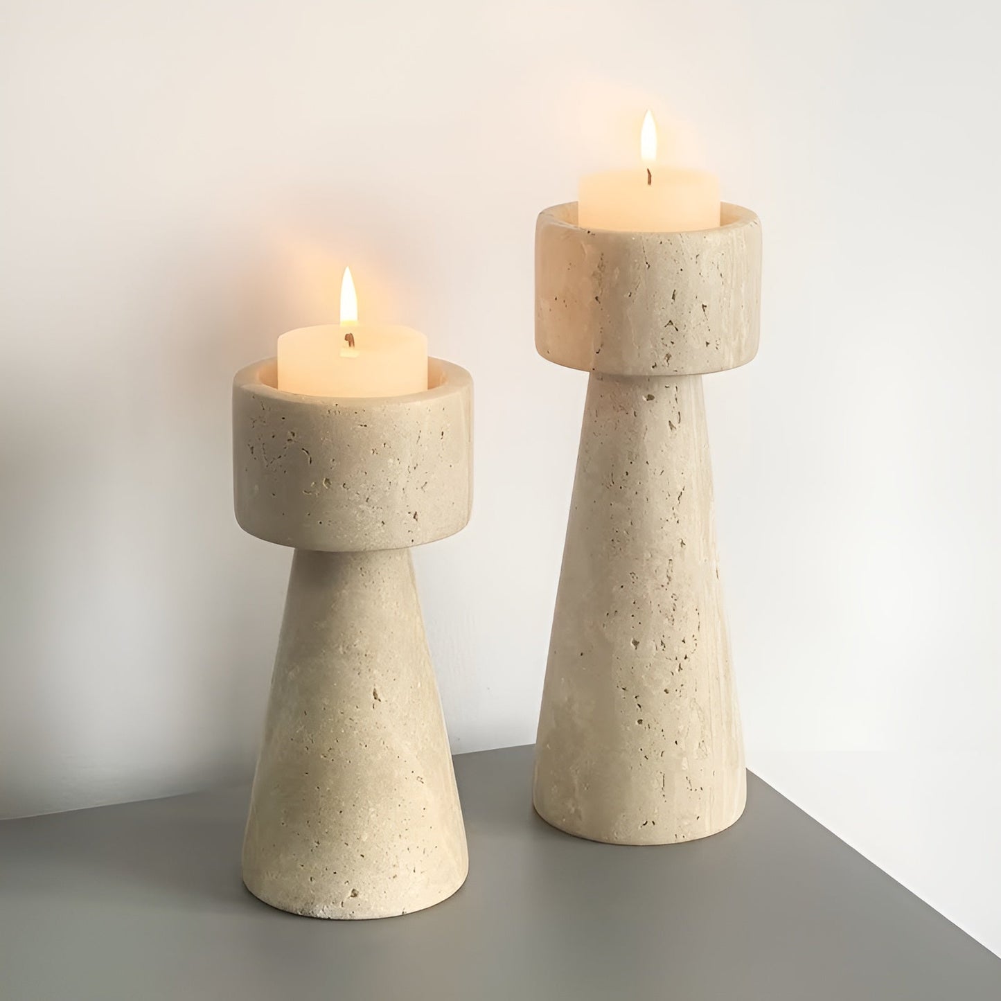 MarKarnze Kerzenhalter aus Naturstein – Elegant & Dekorativ | Poliert für TaKarnze, Hochzeiten und Wohnräume