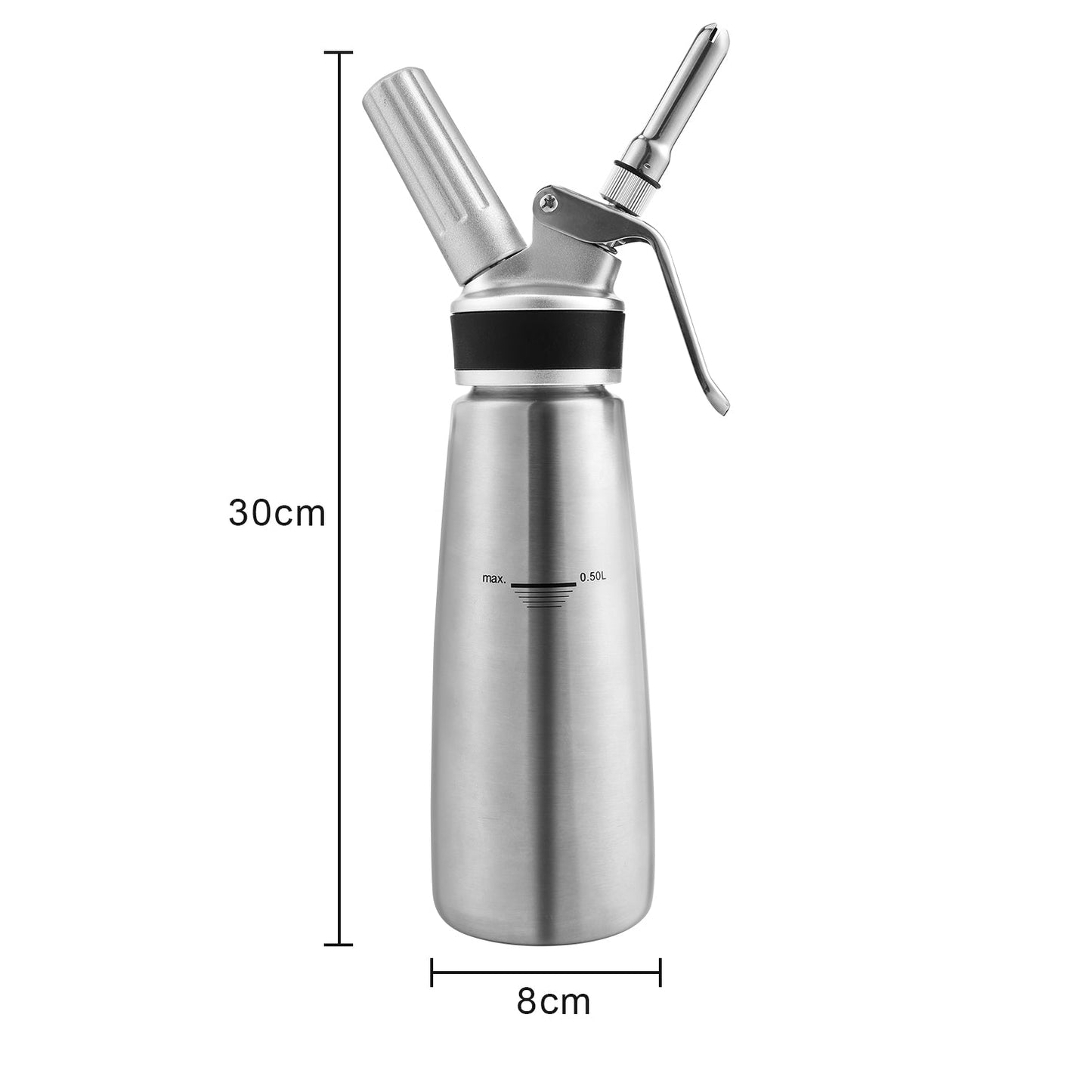 Sahnespender Edelstahl mit 3 Düsen 500ml | Karnz