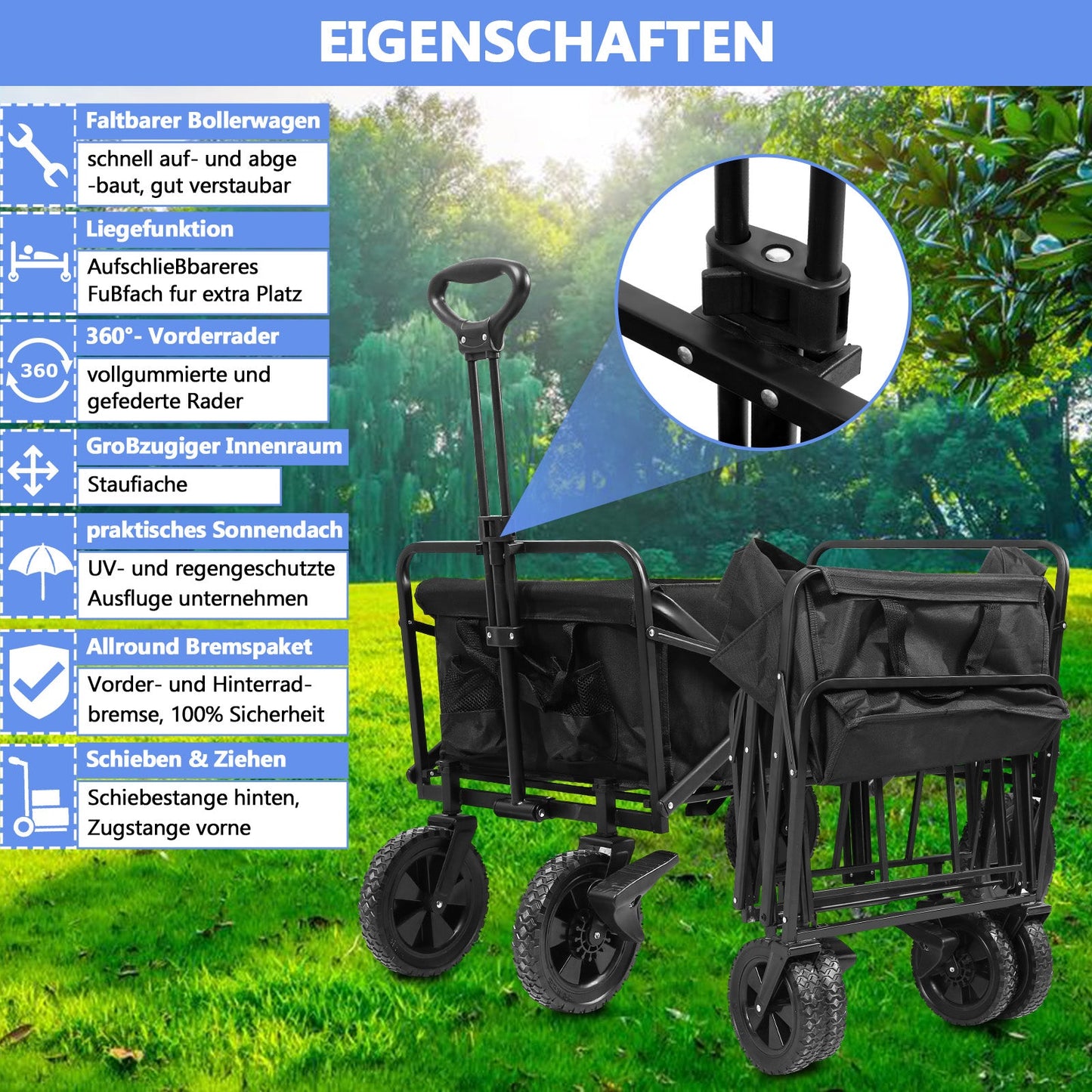 Bollerwagen Kippwagen Transportwagen 100kg Belastbarkeit | Karnz