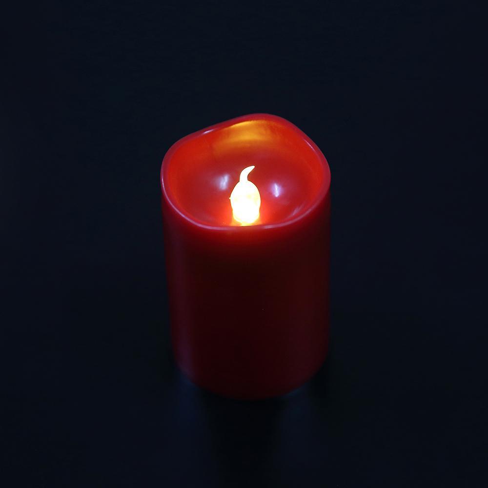 LED-Kerzen aus Kunststoff 6 Stk. in rot (5,0 x 7,4 cm.) | Karnz