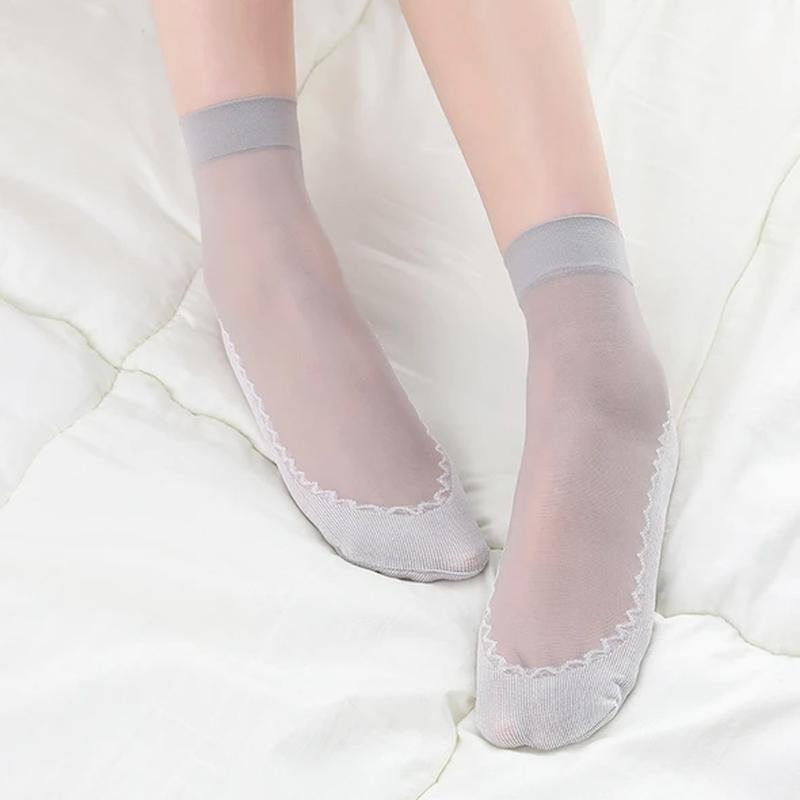 Seidige, rutschfeste Baumwollsocken, 5 Paar