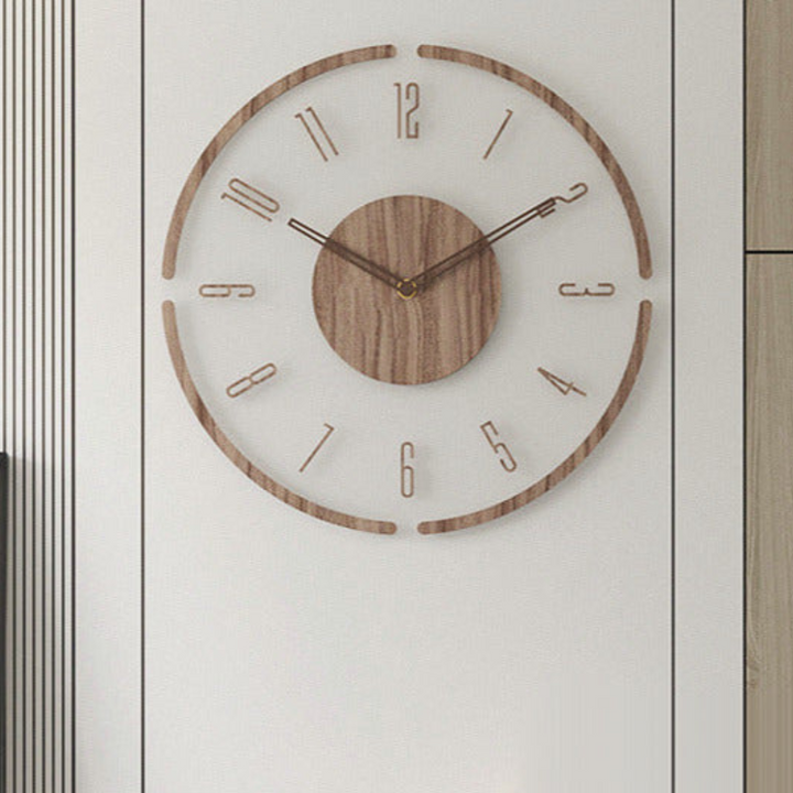 35cm Nordic Minimalist Wanduhr aus massivem Holz