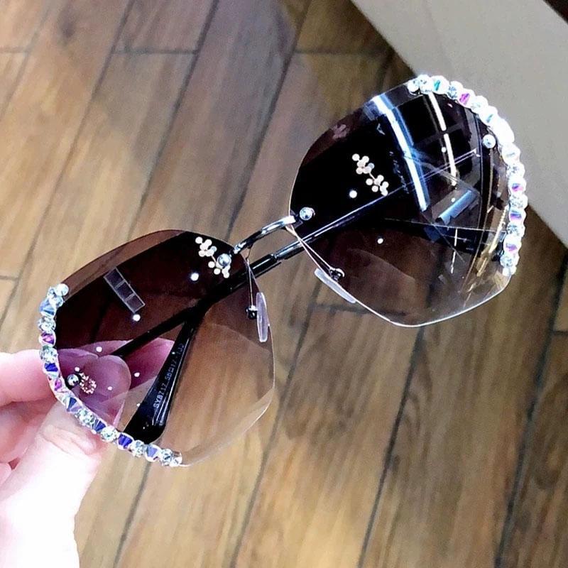 Randlose Sonnenbrille mit Kristall | Karnz