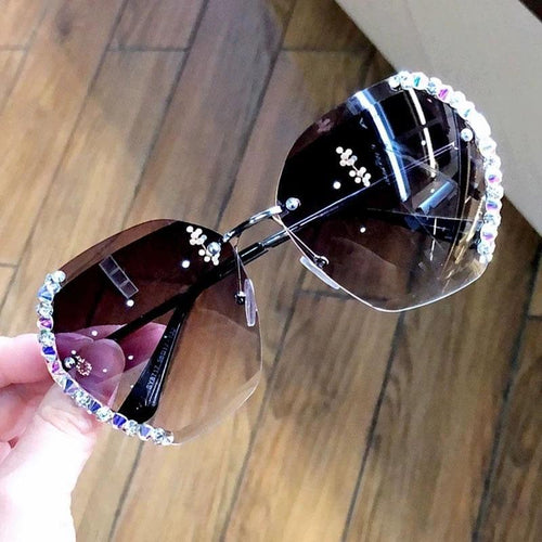Randlose Sonnenbrille mit Kristall | Karnz