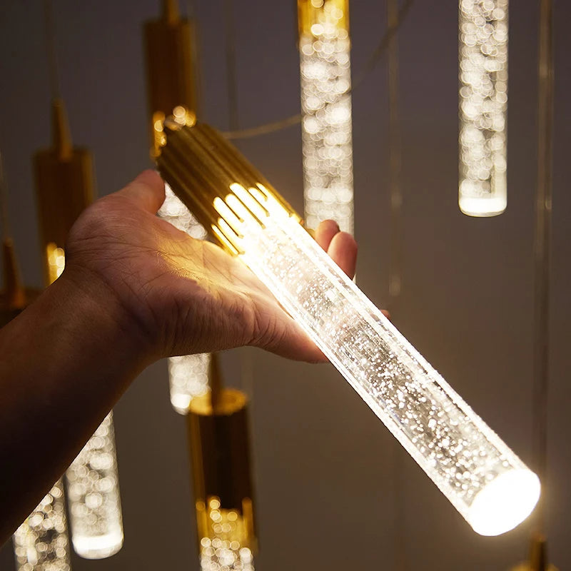 Karnz | Glas Pendelleuchte in zylindrischer Form - Lustreau