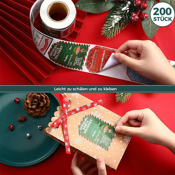 Weihnachtsdekoration Aufkleberrolle(200 Stück) | Karnz