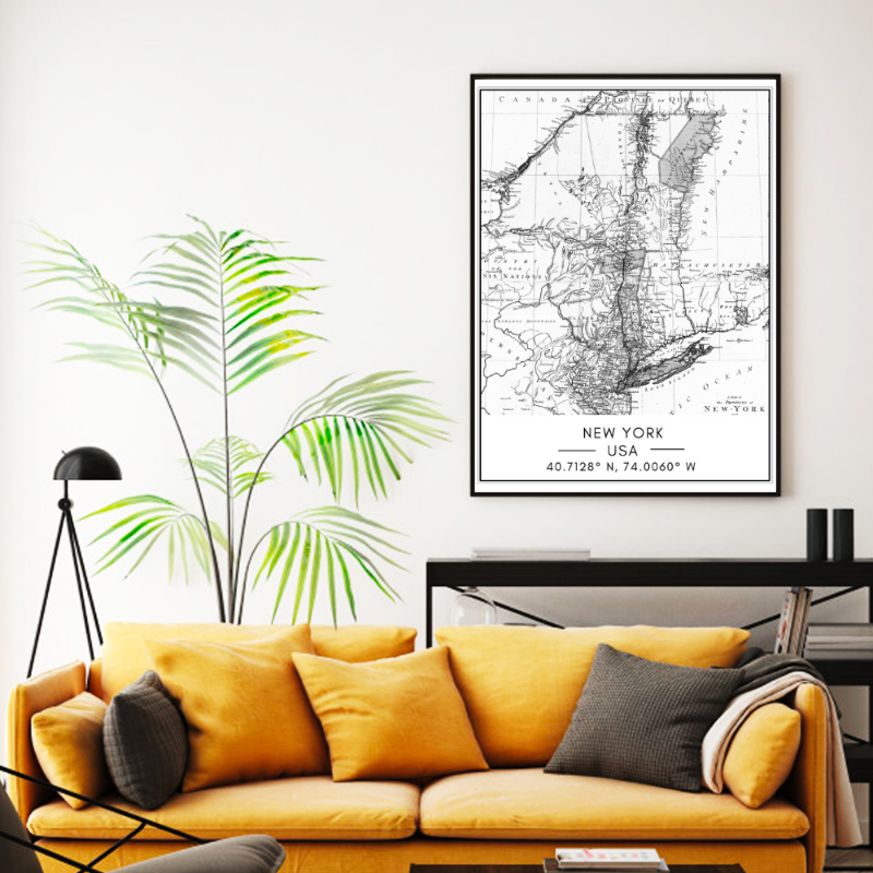 Stadtplan von New York – Leinwandbild