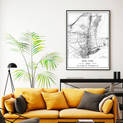 Stadtplan von New York – Leinwandbild
