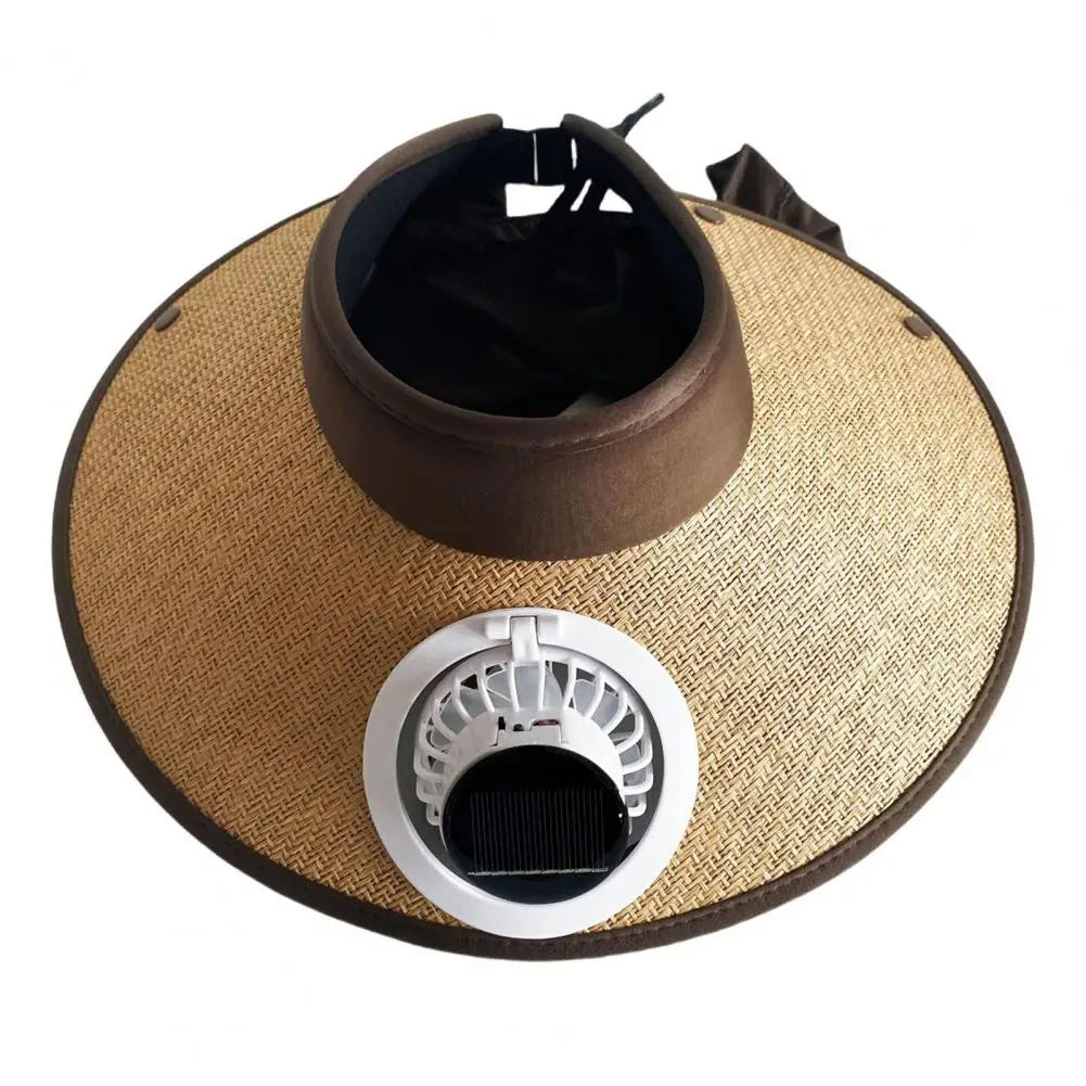 Breiter Rand Sonnenhut mit solarbetriebenem Ventilator | Karnz