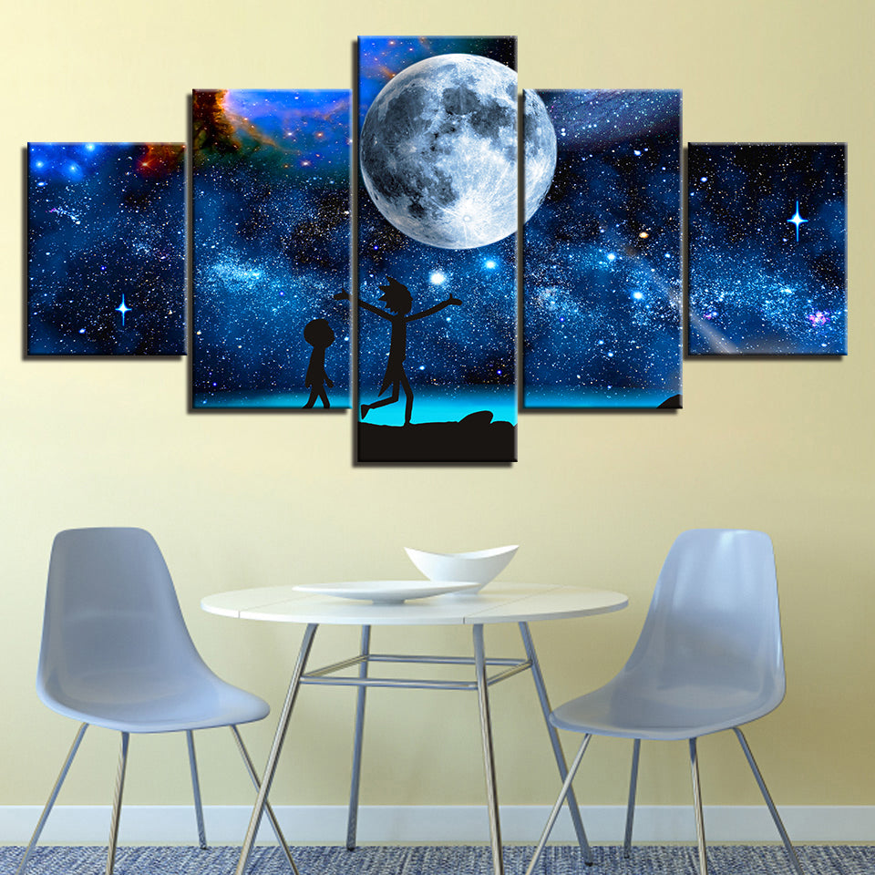 Der Mond in der Galaxie – Leinwandbild
