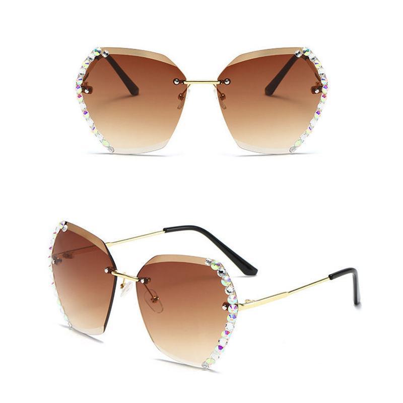 Randlose Sonnenbrille mit Kristall | Karnz