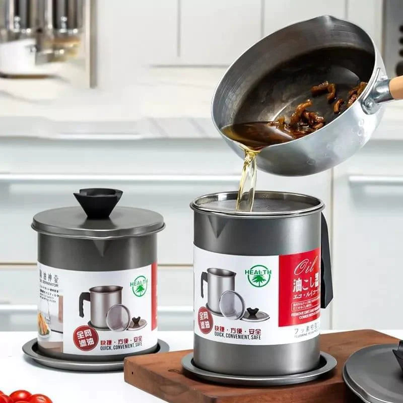 1.4L Küchen Edelstahl Küchenölfiltertopf Karnz