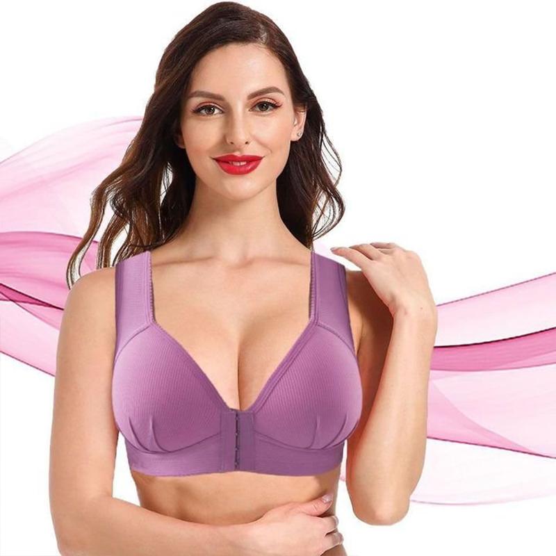 Plus-Size-BH mit Vorderverschluss, elastischem Bund und Push-up-Komfortfunktion