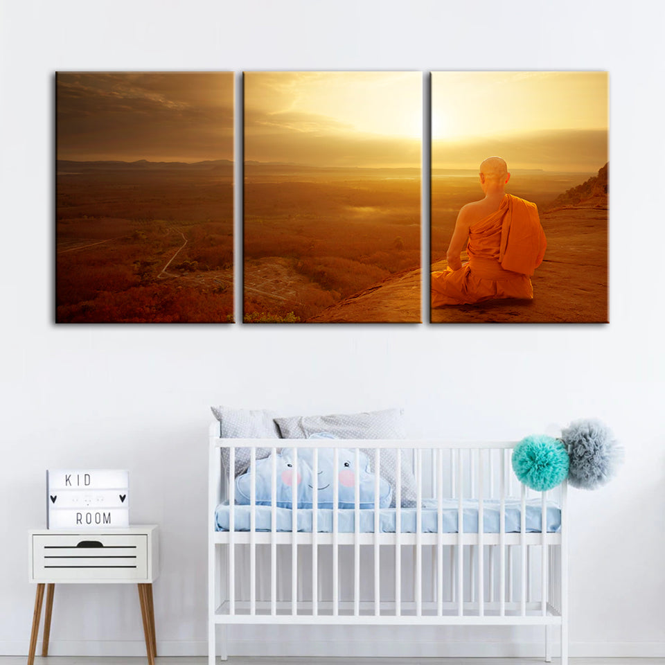 Warmer Morgen, 3-teiliges Leinwandbild