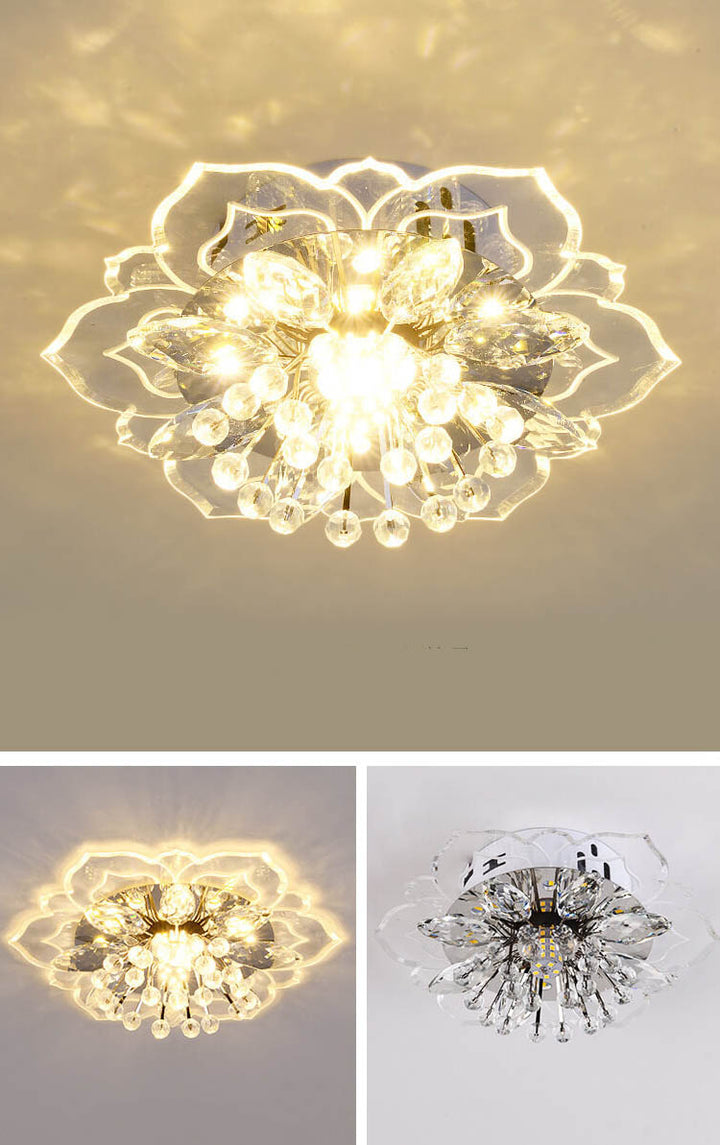 Karnz GlowPetal | LED Kristall Deckenleuchte | Blütenform, RGB Farbwechsel & energieeffizient