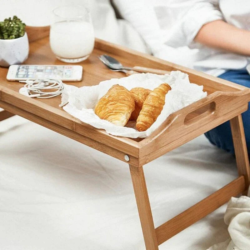 Bambus Frühstücks-Bett Tablett Karnz