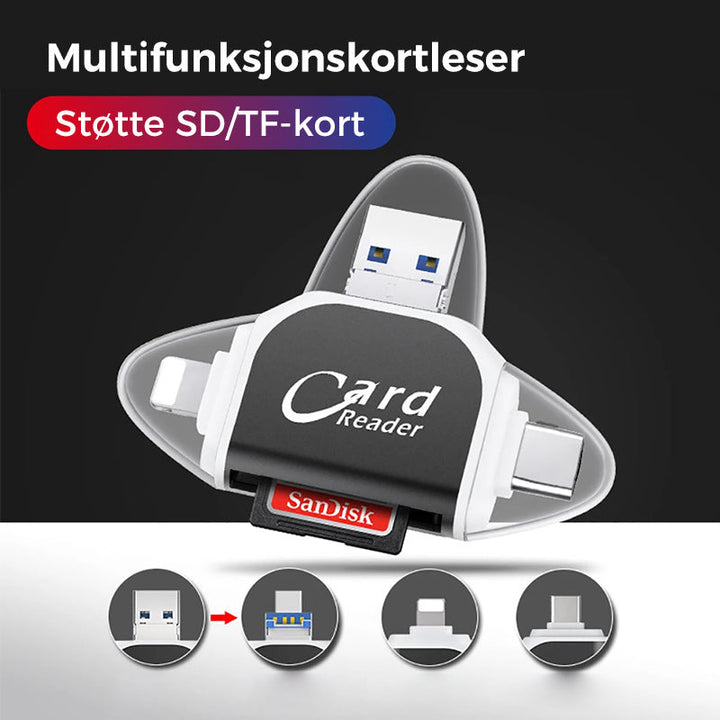 Multi-Port 4 in 1 Universeller SD TF Kartenleser | Karnz