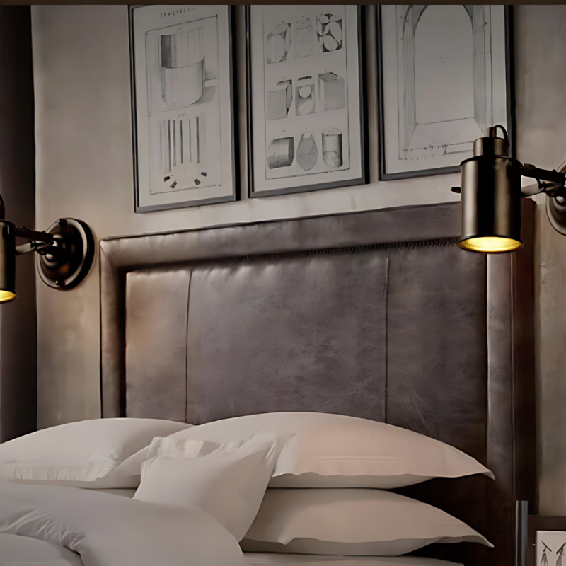 Verstellbare Industrie-Wandlampe mit flexiblem Gelenk