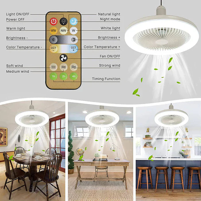 LED-Deckenventilator zur Schraubmontage – Kein Elektriker erforderlich, mit Fernbedienung | Karnz