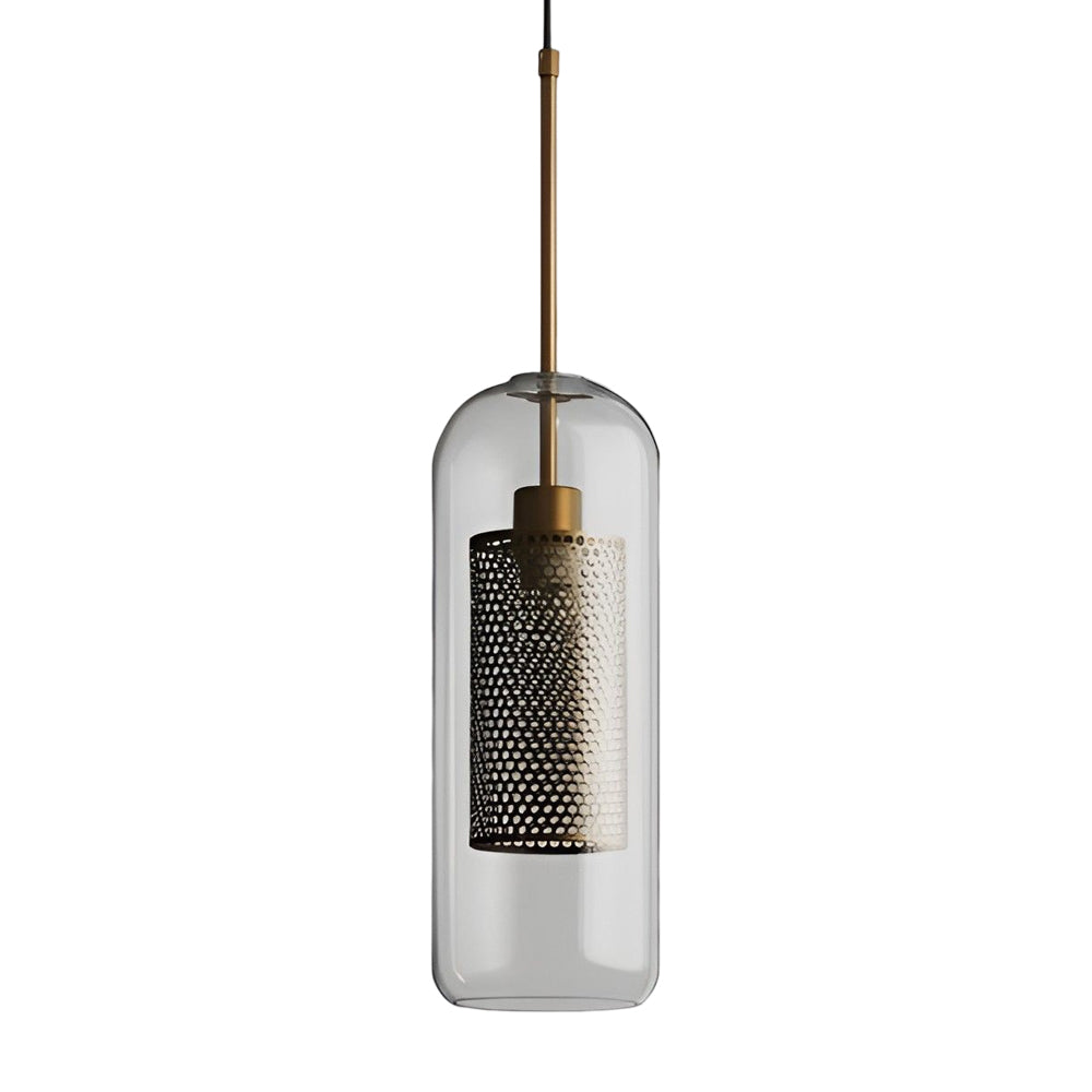 Vintage Industrie Hängelampe mit rundem Glas und Gold – LED Pendelleuchte für Esszimmer und Wohnzimmer | Karnz