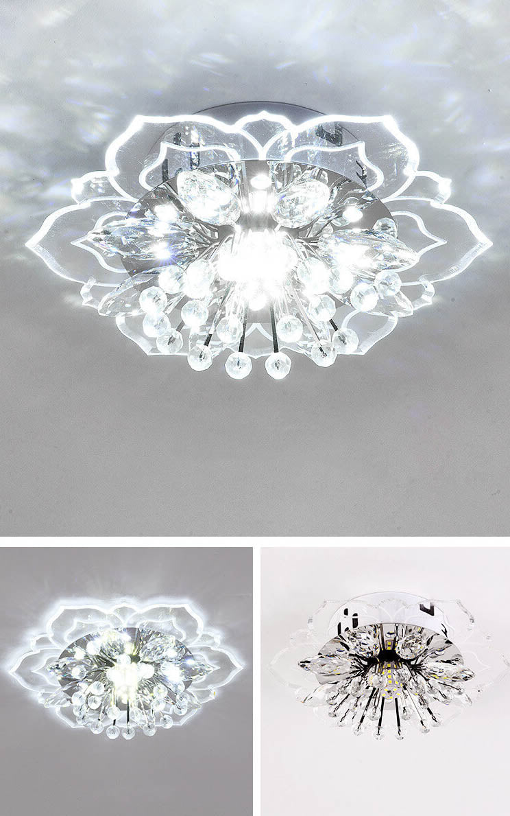 Karnz GlowPetal | LED Kristall Deckenleuchte | Blütenform, RGB Farbwechsel & energieeffizient