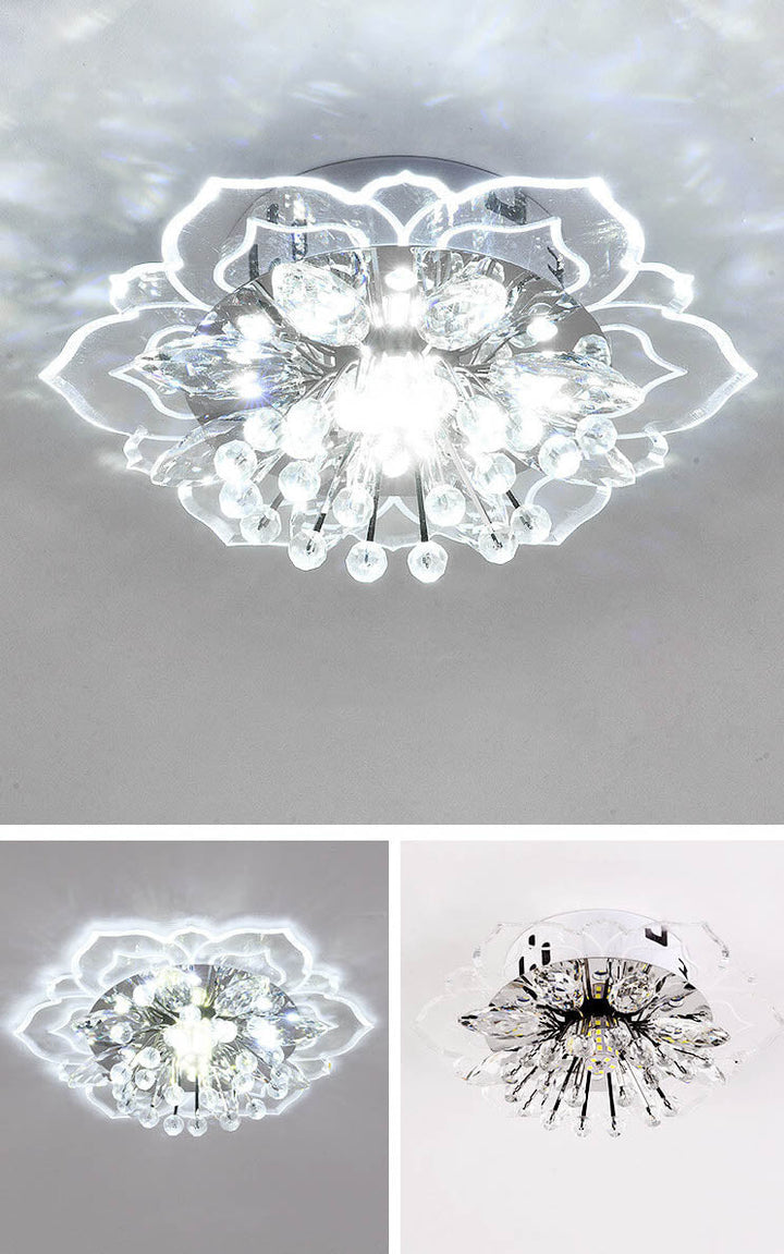 Karnz GlowPetal | LED Kristall Deckenleuchte | Blütenform, RGB Farbwechsel & energieeffizient