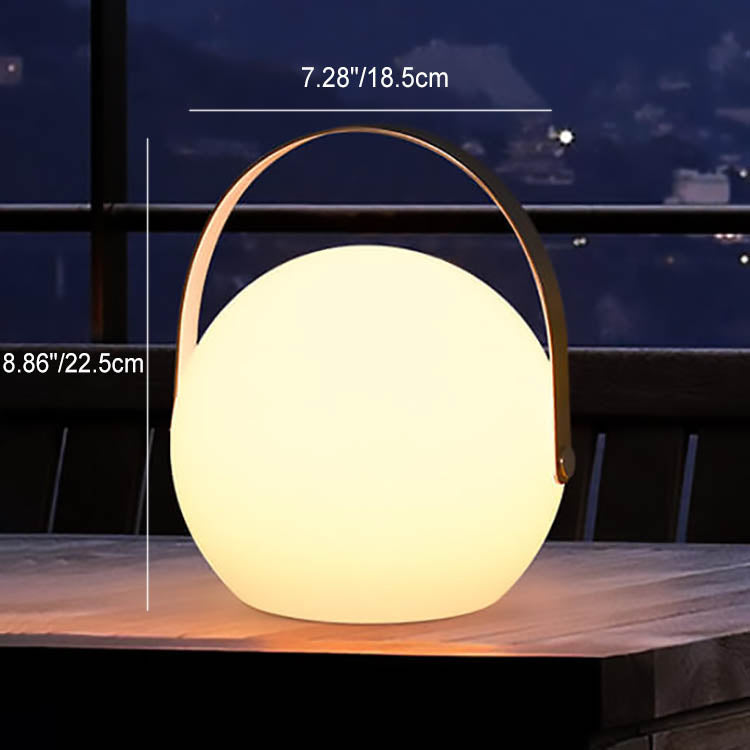 Moderne Einfachheit Kunststoff Runde Square Hand LED Tischlampe Für Outdoor Patio | Karnz