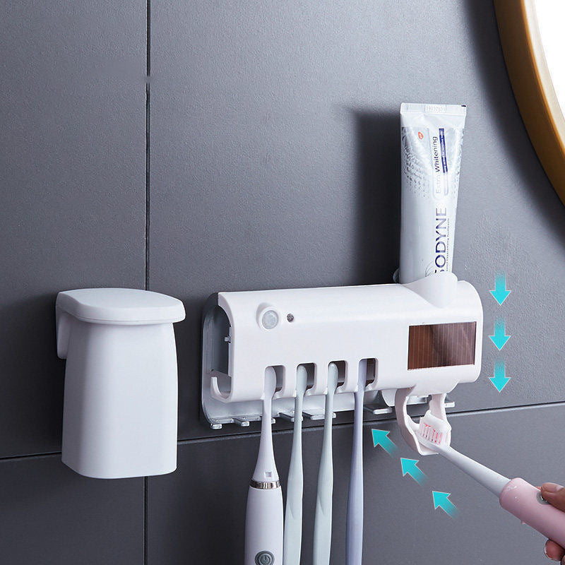 Karnz | Smart UV-Licht Sterilisator Zahnbürstenhalter, Wandmontage Zahnpastaspender