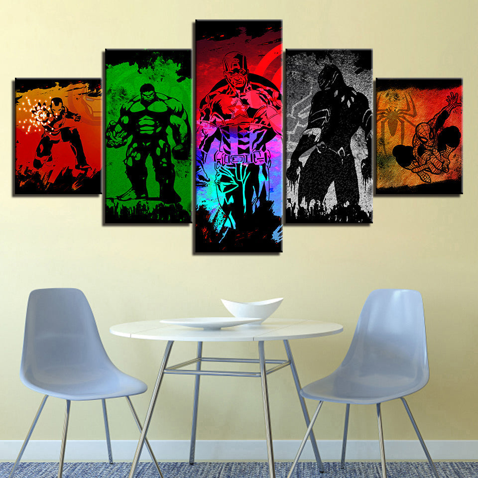 Mehrfarbiges Marvel-Superhelden-Leinwandbild