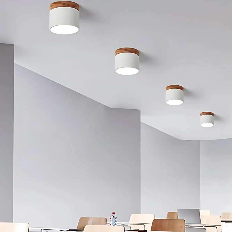 Zylindrische LED-Deckenleuchte für stilvolle Flure