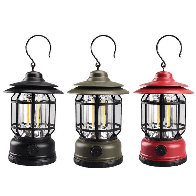 Tragbare Retro Campinglampe - VintageGlow, LED Campinglampe für Außen, Garten und Abenteuer | Karnz