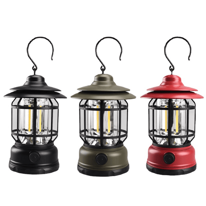 Tragbare Retro Campinglampe - VintageGlow, LED Campinglampe für Außen, Garten und Abenteuer | Karnz