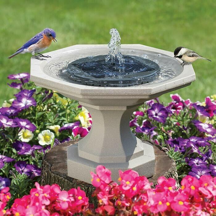Karnz | Solarbetriebenen Vogelbrunnen mit Lichtern