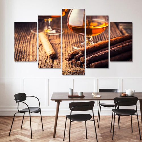 5-teilige braune moderne Kunst - Leinwand Wandkunst Gemälde