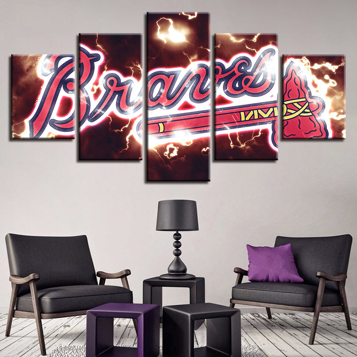 Dynamisches Braves-Logo 5-Teilig - Leinwand Wandkunst Malerei