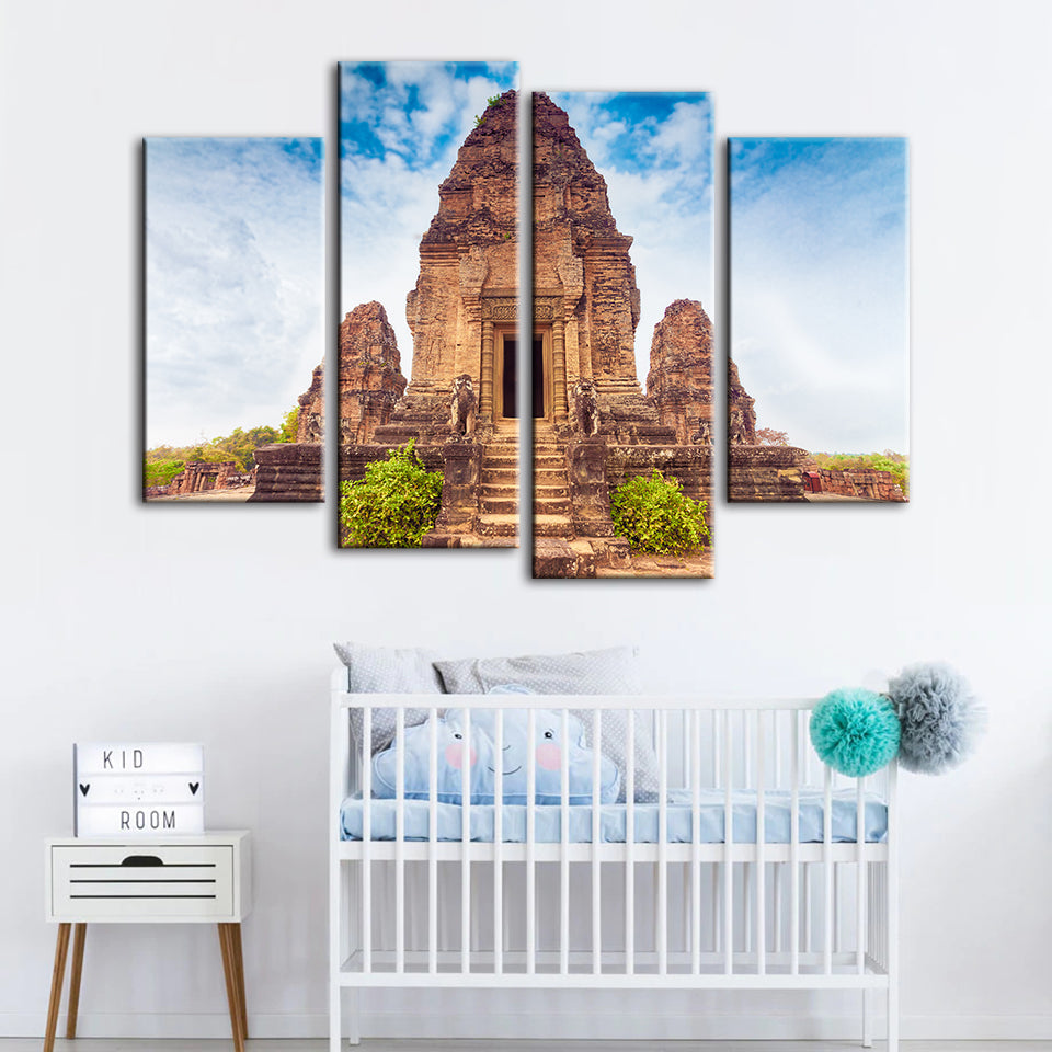 Ancient Temple 4 Stück - Leinwand Wandkunst Gemälde