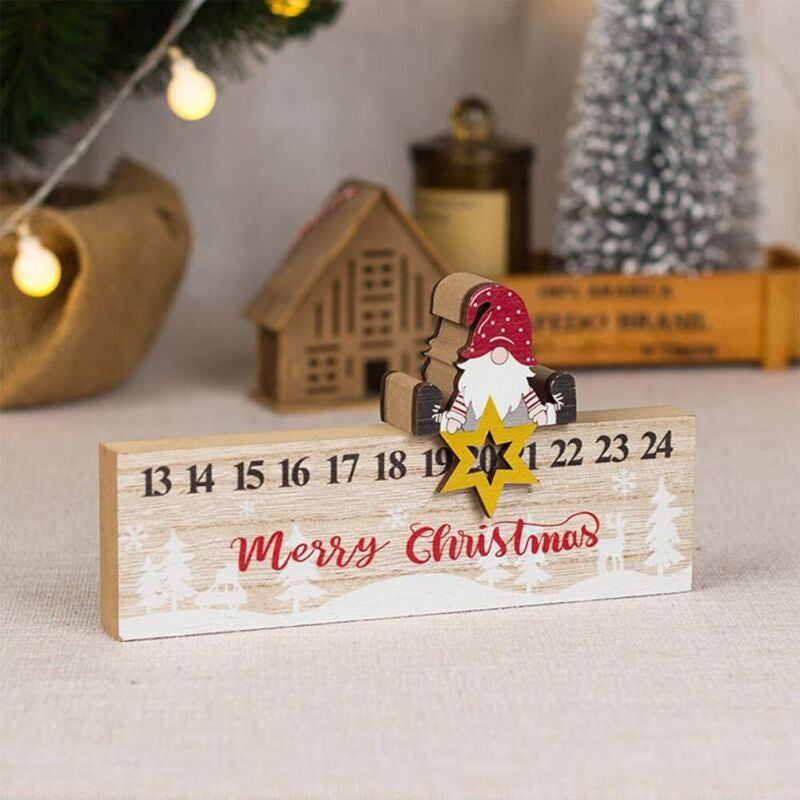Frohe Weihnachten Holz Mobile Weihnachtsmann Kalender Ornament | Karnz
