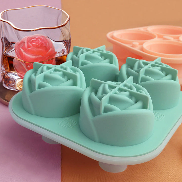Große pinke Eiswürfelschale mit 4 Fächern | Karnz
