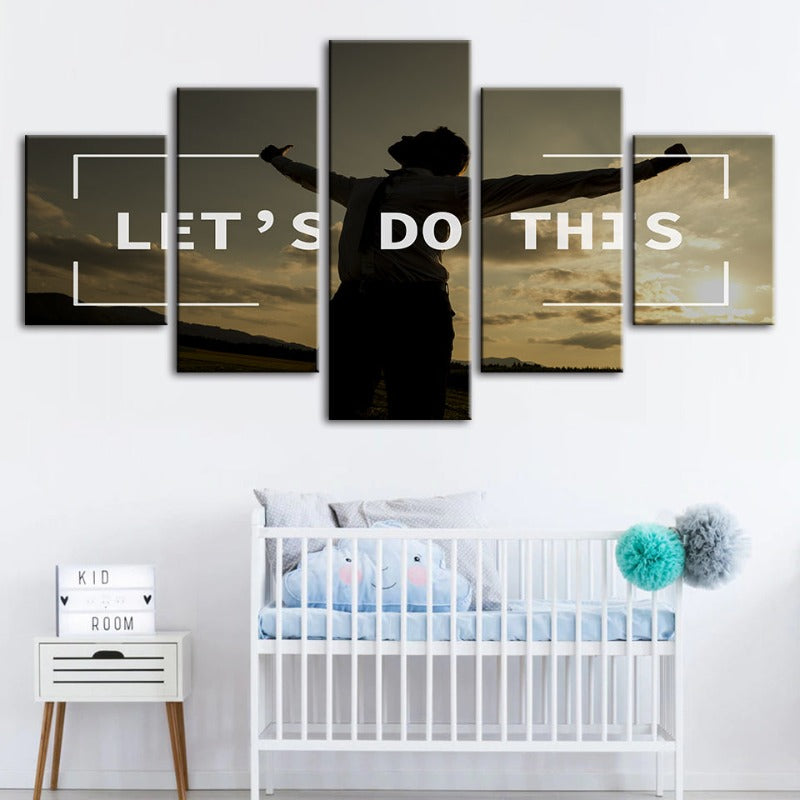 5 Stück Lass uns das machen - Leinwand Wandkunst Gemälde