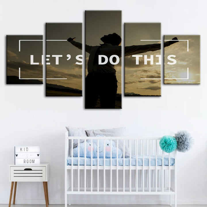 5 Stück Lass uns das machen - Leinwand Wandkunst Gemälde
