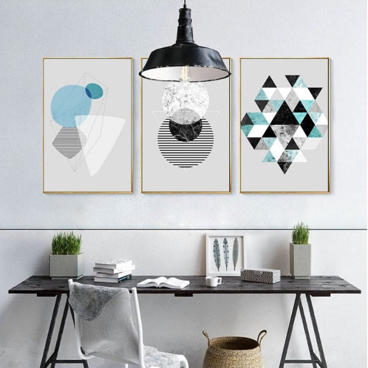 Geometrische Kunst - Leinwand Wandkunst Gemälde