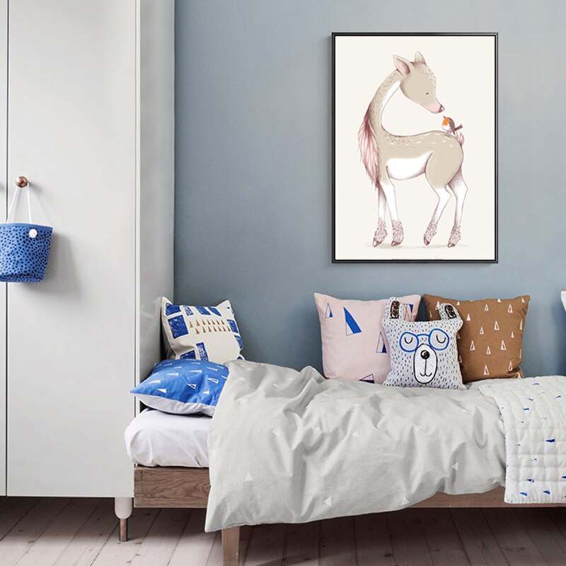 Moderne Cartoon-Tierchen – Leinwandbild